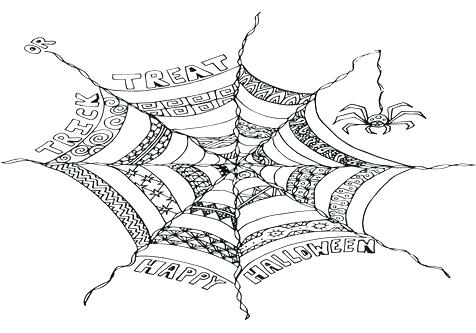 476x333 Halloween Spider Coloring Pages Spider Pumpkin Simple Coloring