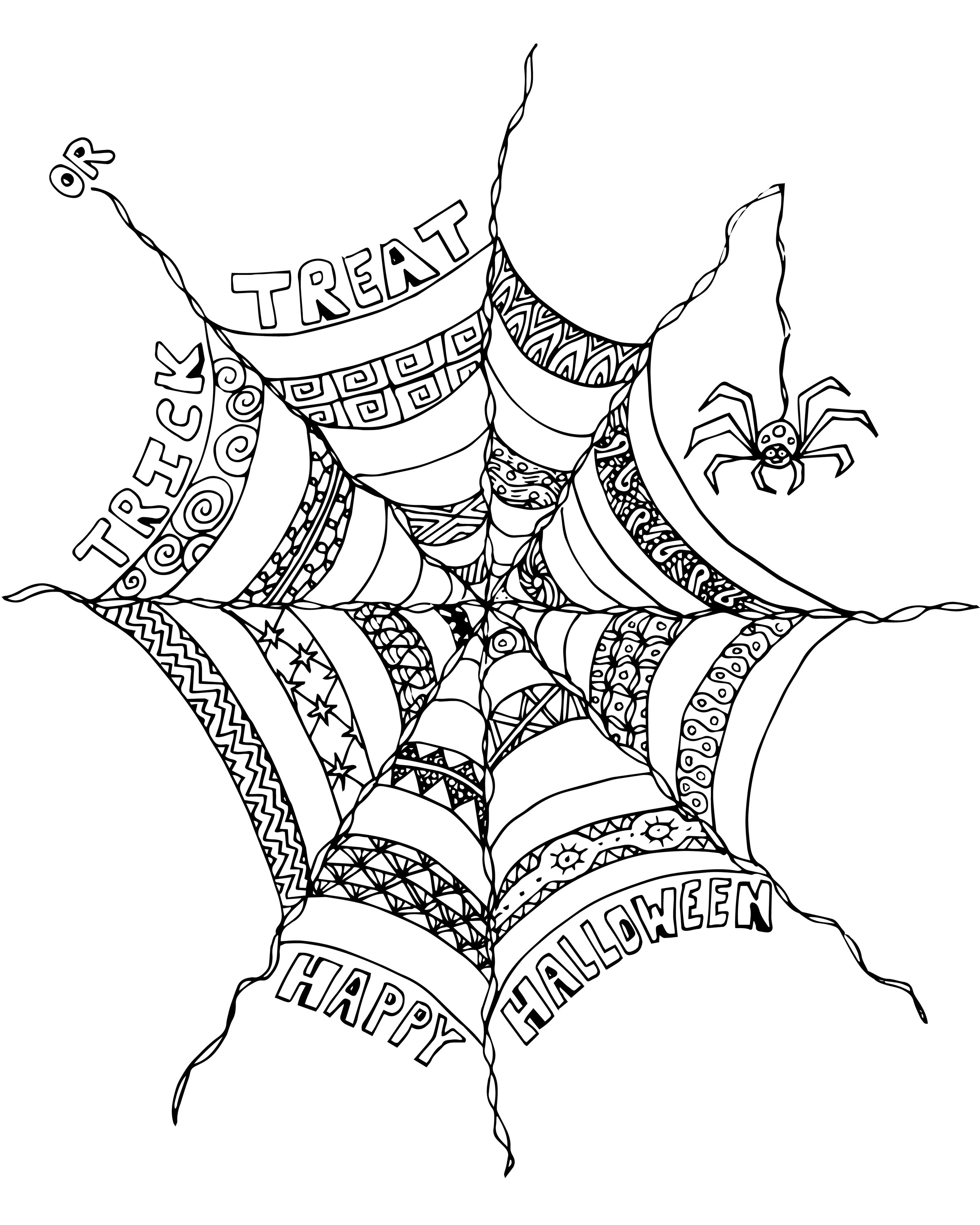 2400x3000 Inspiration Free Halloween Adult Coloring Page Spider Web