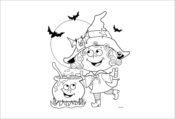 585x400 Halloween Coloring Pages