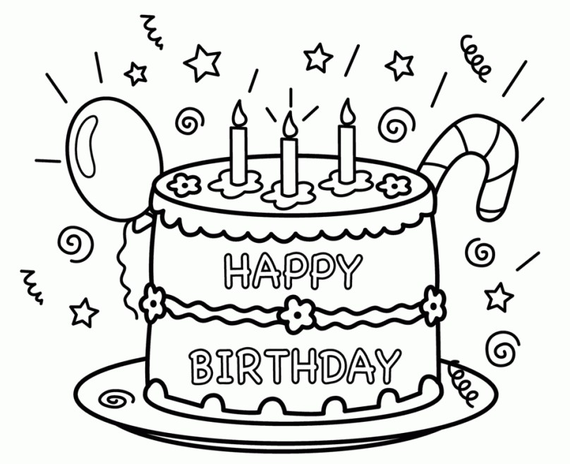 808x659 25 Free Printable Happy Birthday Coloring Pages