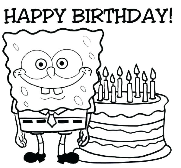 600x556 Happy Birthday Coloring Pictures Happy Birthday Coloring Pages