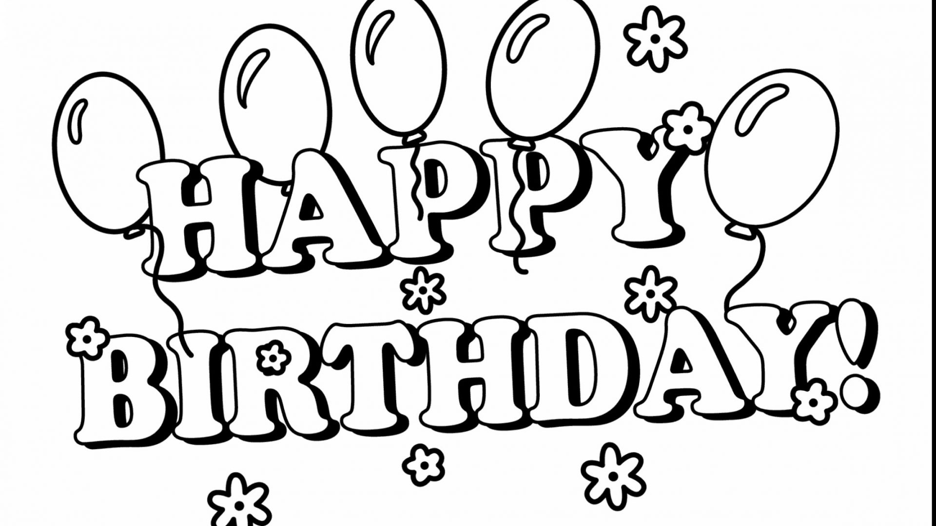 1920x1080 Awesome Free Happy Birthday Coloring Pages Free Coloring Pages