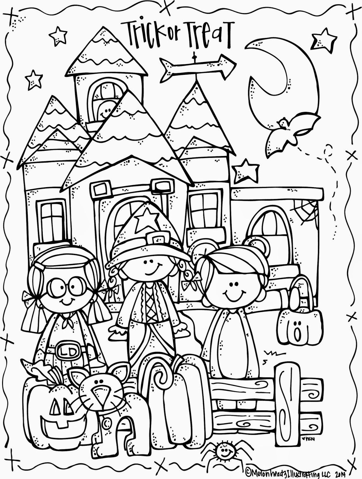 Melonheadz Lucy Doris Halloween Coloring Page Freebie! Adult 1211x1600 Melonheadz Lucy Doris Halloween Coloring Page Freebie! Adult