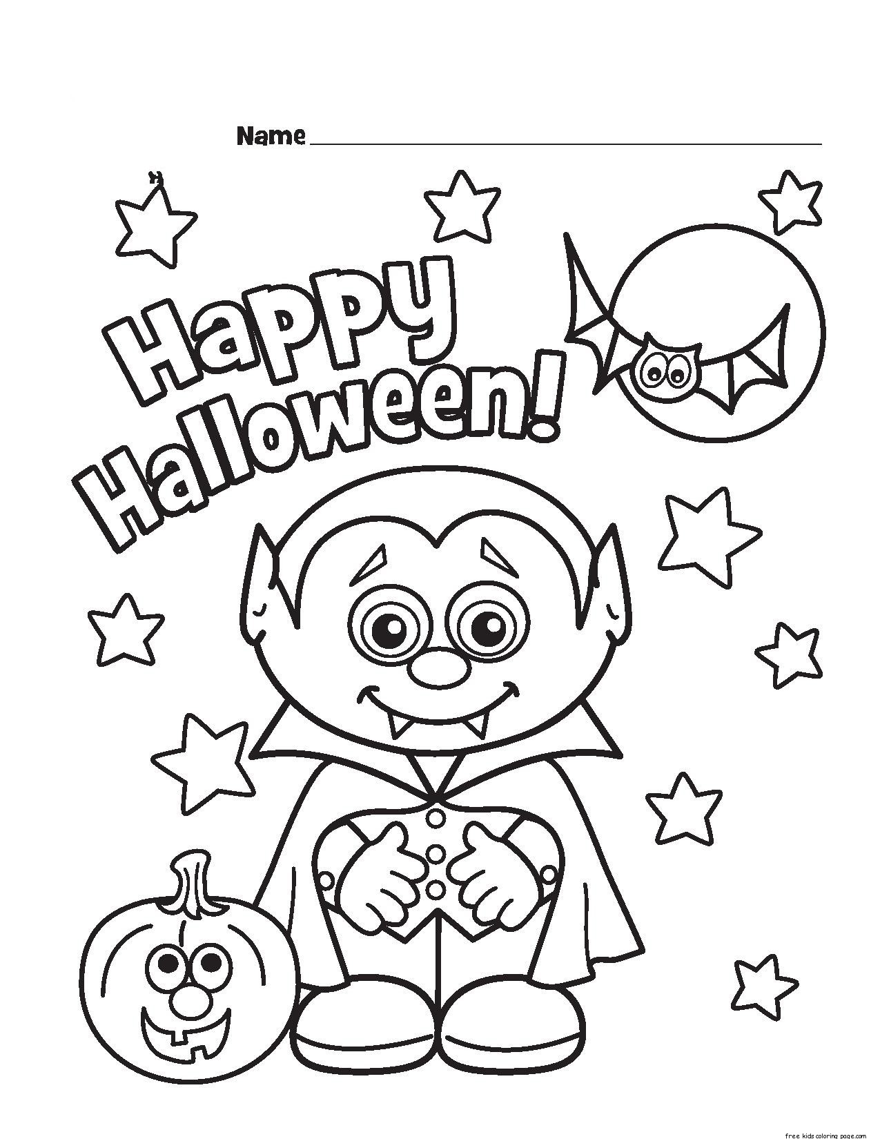 Printable Halloween Coloring Pages To Print Happy Monster Vitlt 1275x1650 Printable Halloween Coloring Pages To Print Happy Monster Vitlt