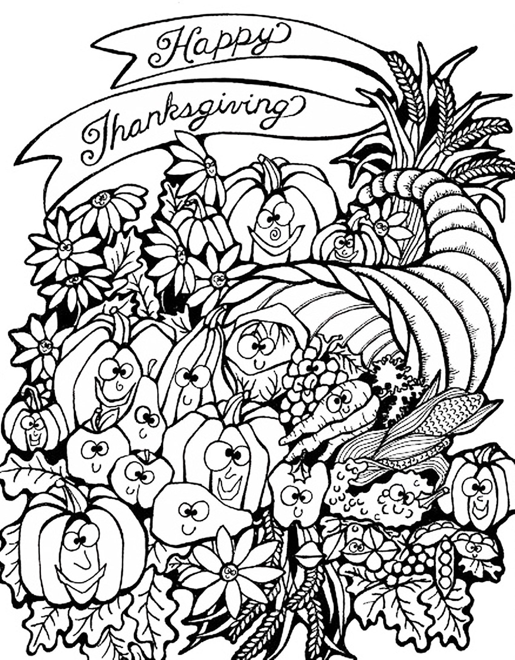 Free Printable Cornucopia Coloring Pages 2 1700x2180 Free Printable Cornucopia Coloring Pages 2