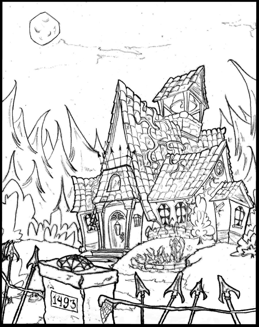 900x1136 Free Haunted House Colouring Page The Truth Ab