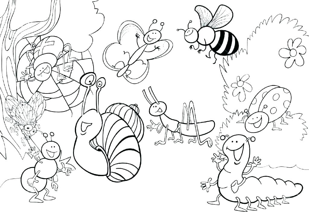 1024x703 Coloring Pages Of Insects