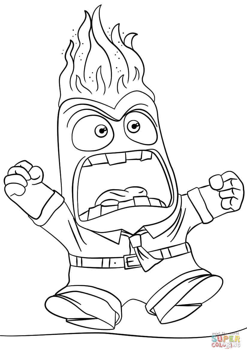 824x1186 Inside Out Anger Coloring Page Free Printable Pages Cool Color
