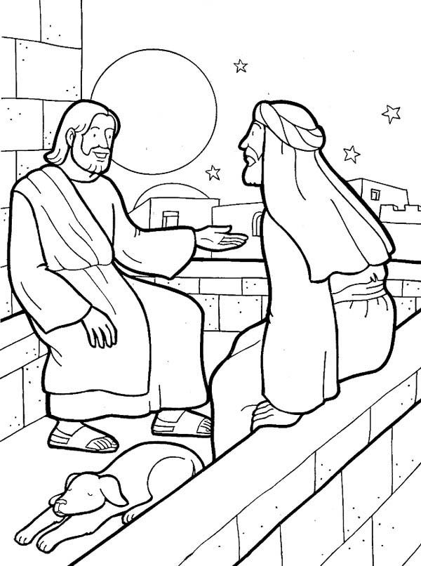 600x806 Nicodemus Coloring Page Free Jesus And Nicodemus Coloring Page