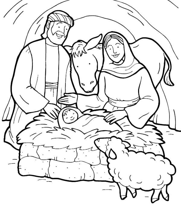 600x680 Birth Of Jesus Coloring Pages Free Jesus Online Coloring Printable