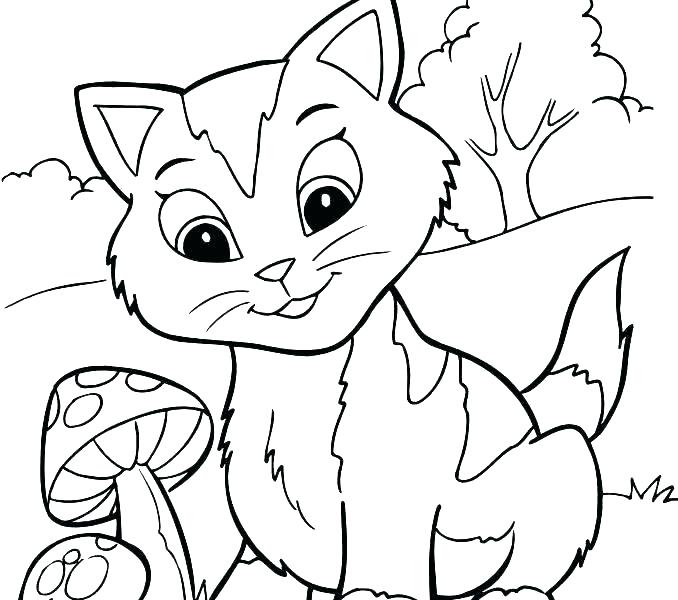 678x600 Puppy And Kitten Coloring Pages Free Printable Animals Coloring