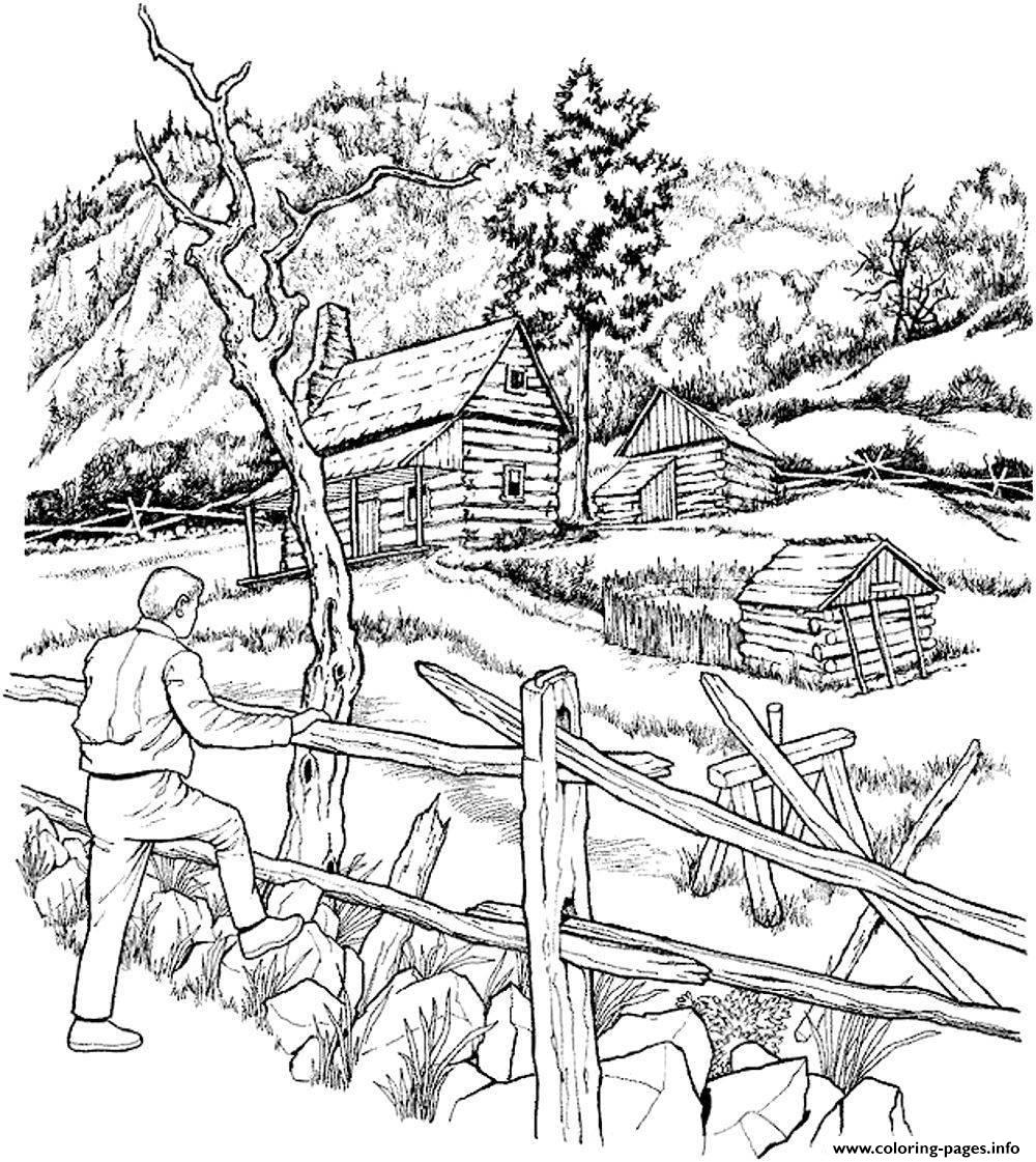 Informative Log Cabin Coloring Page Snowy Land 1000x1121 Informative Log Cabin Coloring Page Snowy Land