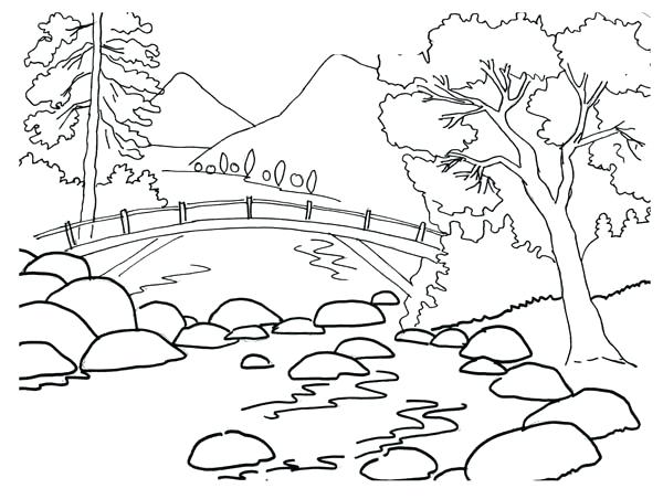 Landscape Coloring Pages Delectable River Landscape Coloring Page 600x452 Landscape Coloring Pages Delectable River Landscape Coloring Page