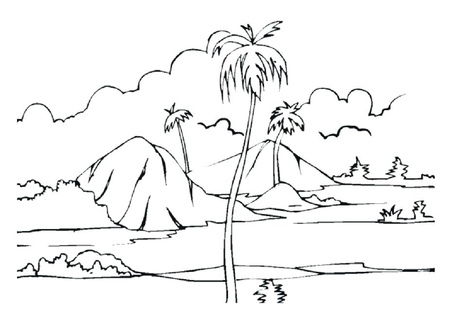 Desert Landscape Coloring Pages Free Murs 950x686 Desert Landscape Coloring Pages Free Murs