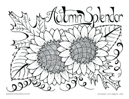 500x386 Sunflowers Coloring Pages Oak Leaf Coloring Page Fall Coloring