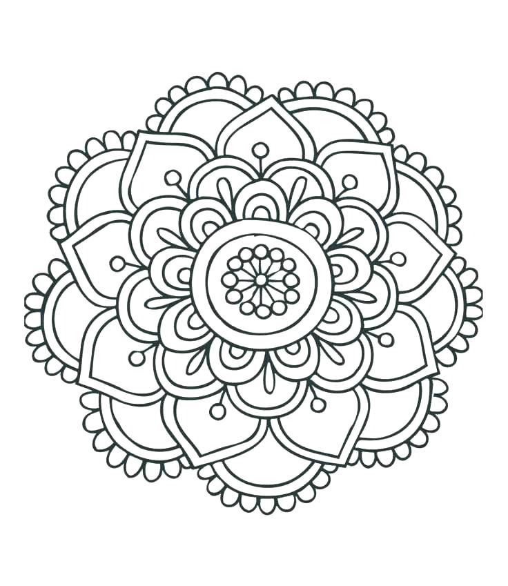 736x849 Easy Mandala Coloring Pages Simple Mandala Coloring Pages Here Are