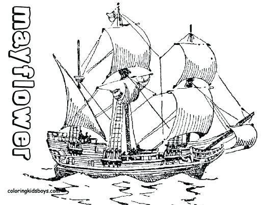 520x402 Mayflower Coloring Page 7 Free Thanksgiving Coloring Pages