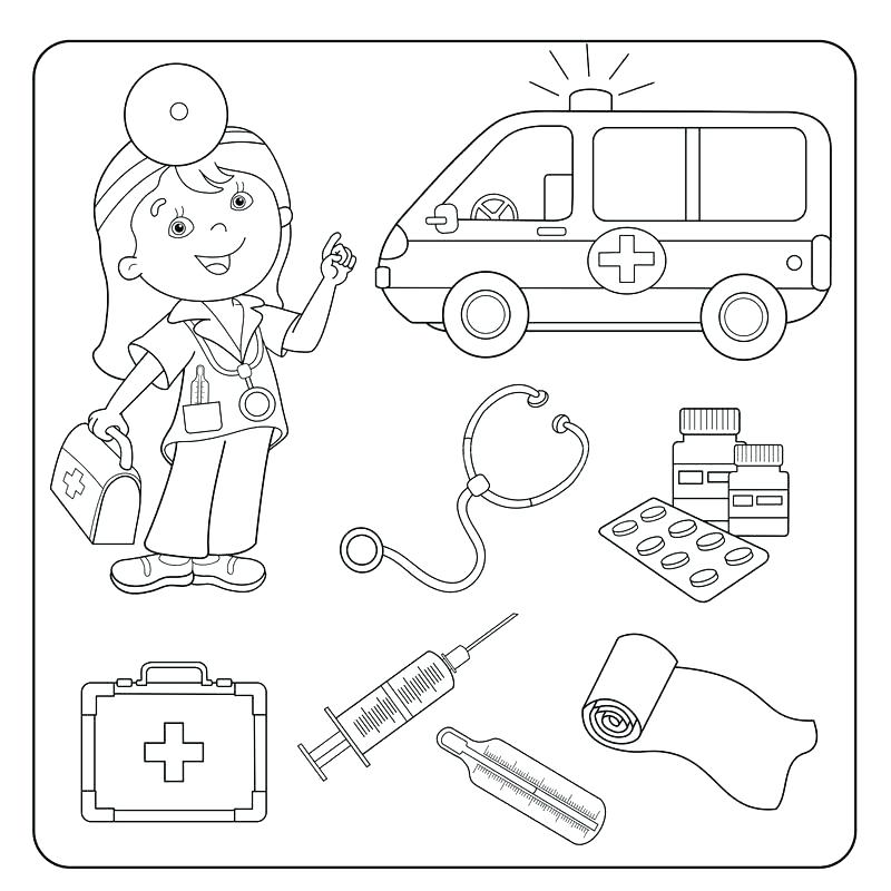 800x800 Free Printable Medical Coloring Pages Printable Coloring First Aid