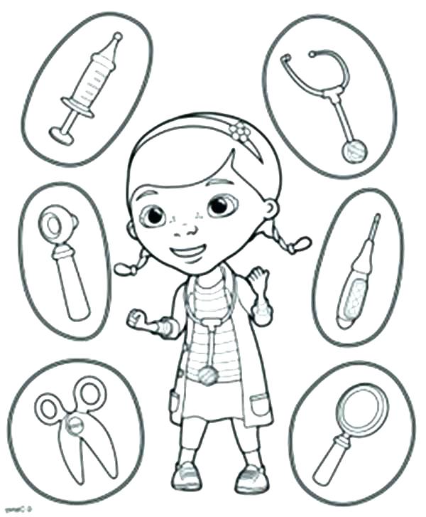 600x727 Coloring Page Outline Of Cartoon Doctor With Thermometer Coloring