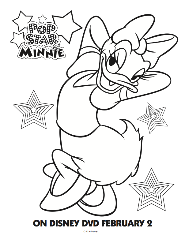 604x781 Pop Star Minnie Mouse (Free Coloring Pages!)