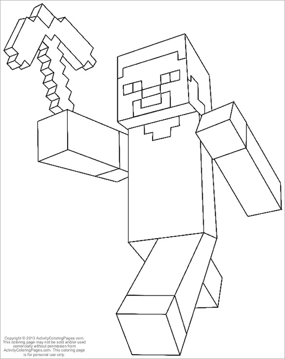 585x737 Minecraft Coloring Pages Free Printable Word, Pdf, Psd, Png