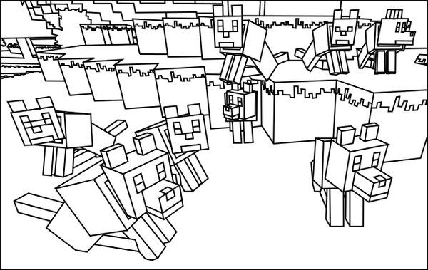 600x379 Minecraft Wolves Coloring Pages.jpg Cate's Coloring
