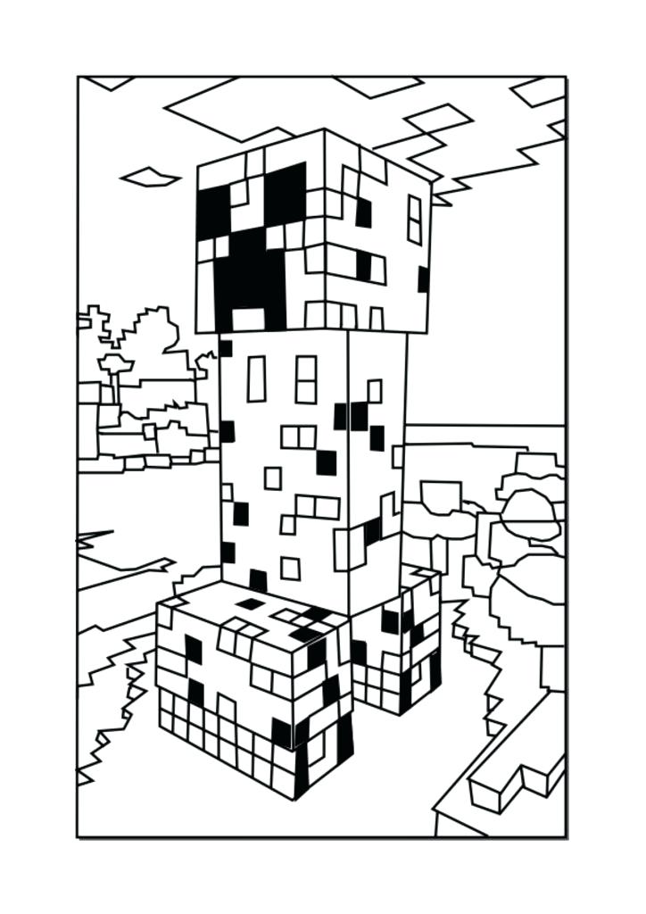 724x1024 New Printable Minecraft Coloring Pages Or Marvellous Coloring