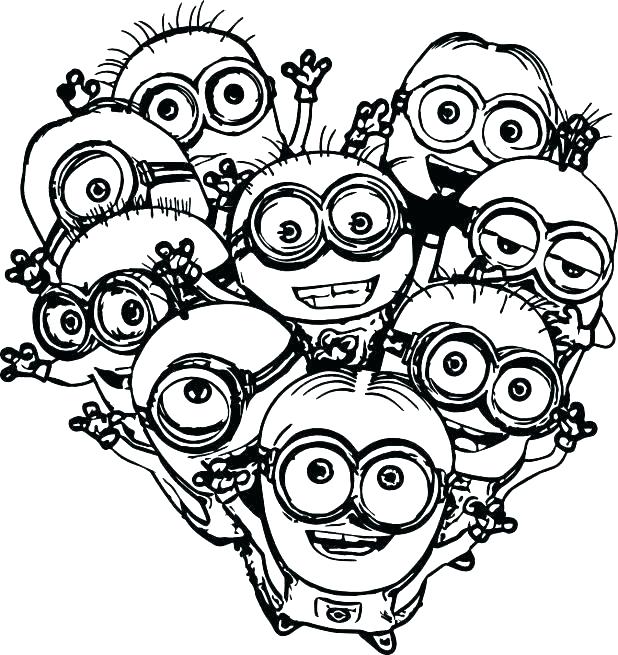 618x655 Coloring Pages Minions Minion Coloring Pages Bob Free Minion
