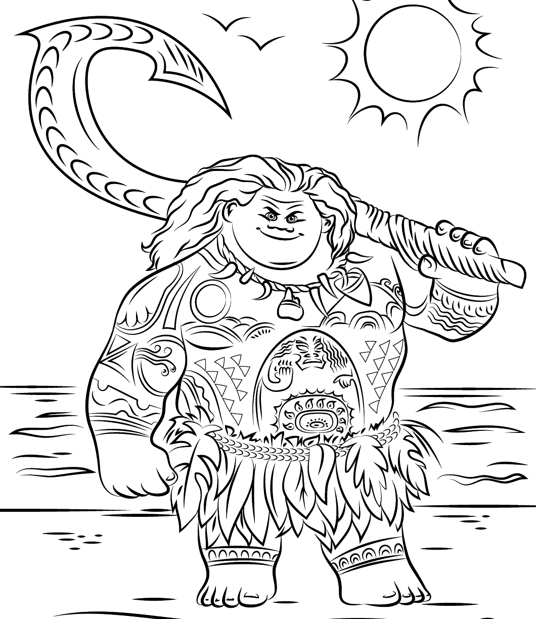 Moana Coloring Pages Free Printable For Adults Cartoons Maui Te 1060x1224 Moana Coloring Pages Free Printable For Adults Cartoons Maui Te