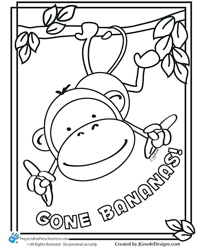 Monkey Coloring Page 650x800 Monkey Coloring Page