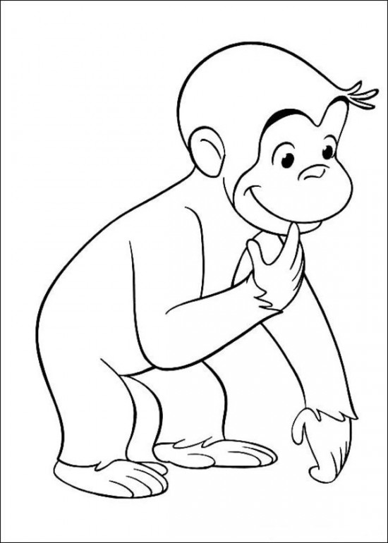 Free Cute Monkey Coloring Pages 550x770 Free Cute Monkey Coloring Pages