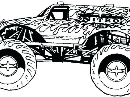 Grave Digger Monster Truck Coloring Page Free Printable 440x330 Grave Digger Monster Truck Coloring Page Free Printable