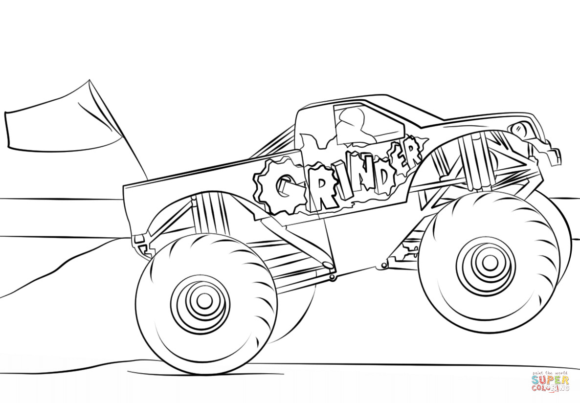 Grinder Monster Truck Coloring Page Free Printable Pages Within 1186x824 Grinder Monster Truck Coloring Page Free Printable Pages Within