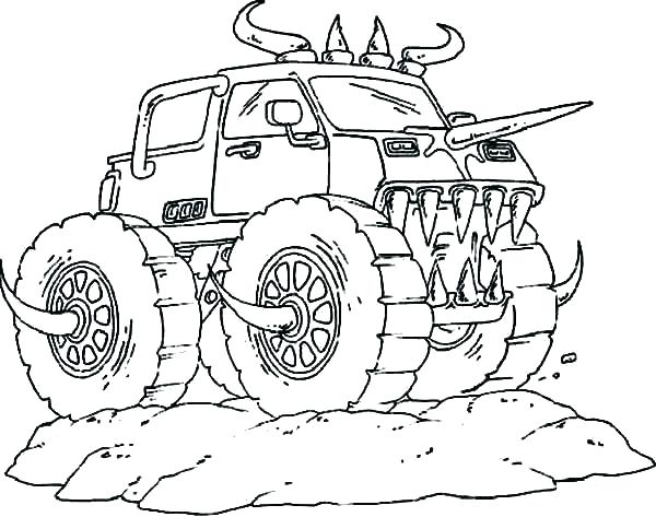Monster Truck Coloring Page 600x473 Monster Truck Coloring Page