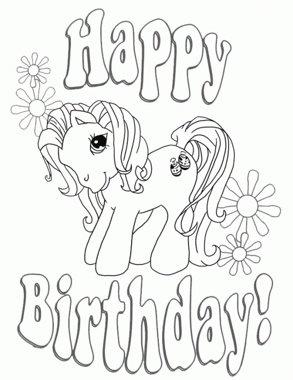 583x755 My Little Pony Birthday Coloring Pages