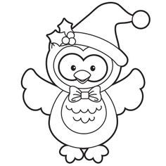 Holiday Owl Coloring Page 236x236 Holiday Owl Coloring Page