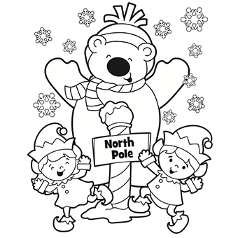North Pole Coloring Page 340x340 North Pole Coloring Page