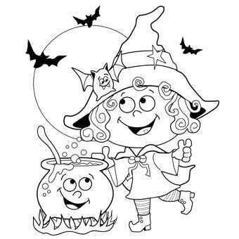 Witch Colouring In Pages 340x340 Witch Colouring In Pages