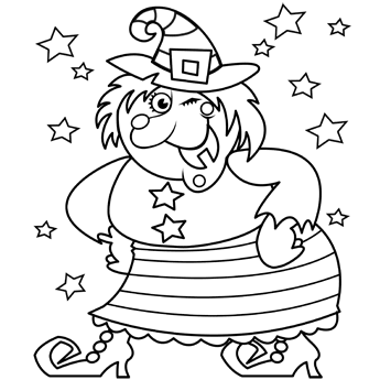 Coloring Pages Happy Witch Halloween Witches 345x345 Coloring Pages Happy Witch Halloween Witches