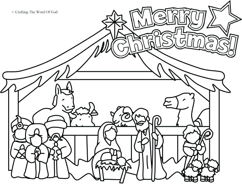 800x609 Nativity Scene Colouring Printable Nativity Scene Coloring Pages