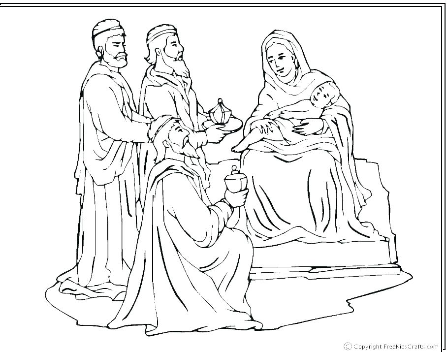908x715 Free Nativity Coloring Pages