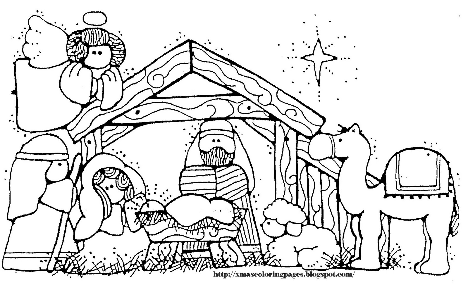 Free Nativity Scene Coloring Pages