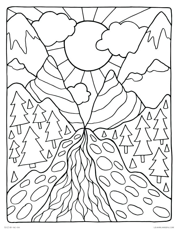 Coloring Pages Of Mountains Mountain Pass Landscape Peaceful 618x800 Coloring Pages Of Mountains Mountain Pass Landscape Peaceful