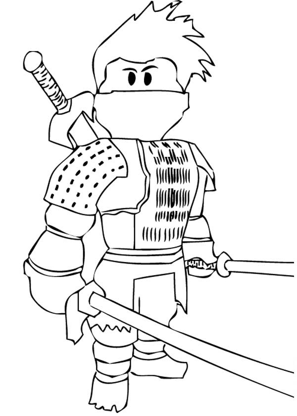 600x838 Japanese Ninja Coloring Page
