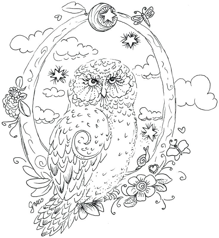 736x800 Owl Coloring Pages Deepart