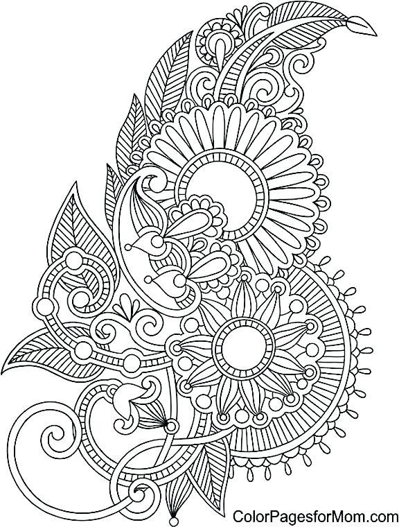 576x760 Paisley Coloring Pages