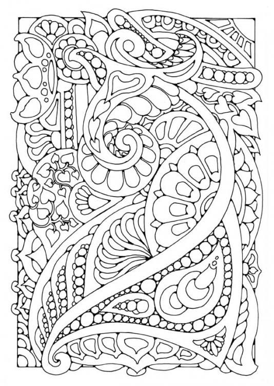 534x750 Abstract Doodle Zentangle Paisley Coloring Pages Colouring Adult