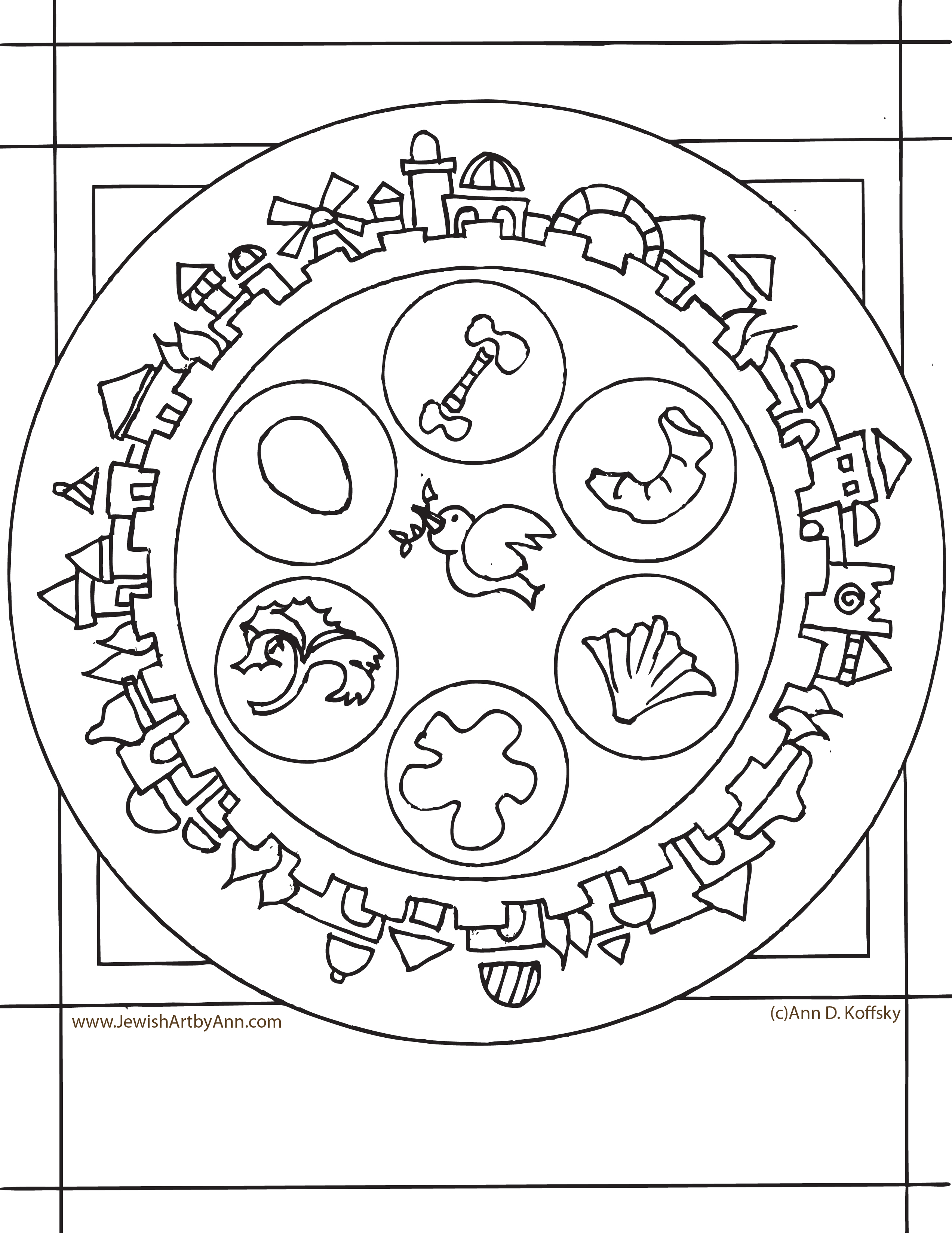 Passover Coloring Page 2546x3296 Passover Coloring Page