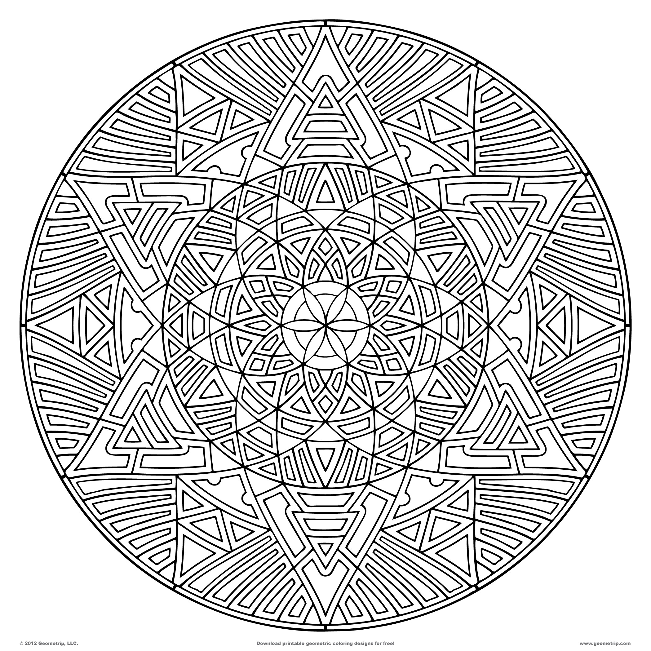 2100x2100 Free Geometric Coloring Pages