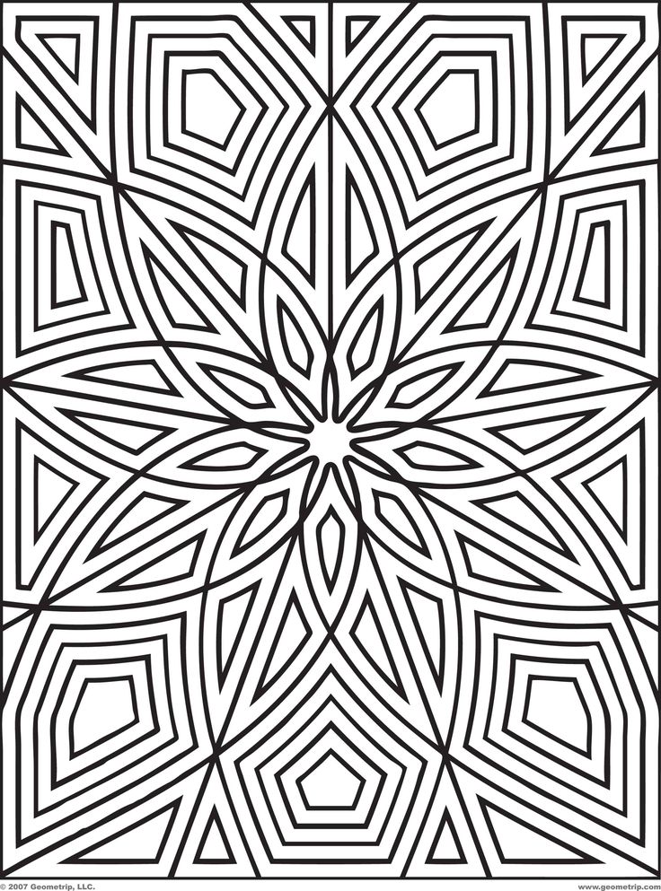 736x993 Free Geometric Design Coloring Pages